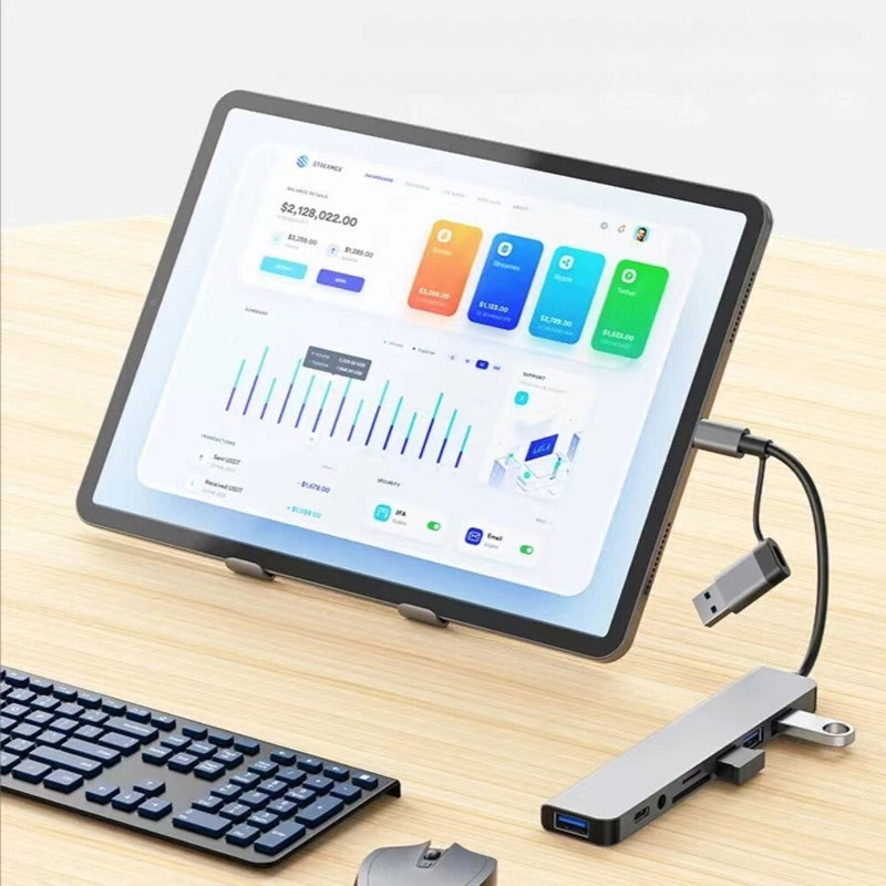 8 In 2 USB HUB With Splitter Card Reader, USB C Port, USB Splitter Card Reader, Docking Station