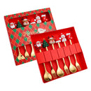 6Pcs Festive Stainless Steel Fork and Spoon Set
