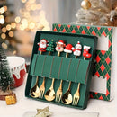 6Pcs Festive Stainless Steel Fork and Spoon Set
