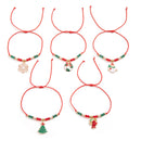 5pcs Cute Christmas Series Snowflake Tree Pendant Crystal Bracelet Women