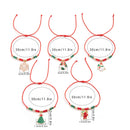 5pcs Cute Christmas Series Snowflake Tree Pendant Crystal Bracelet Women