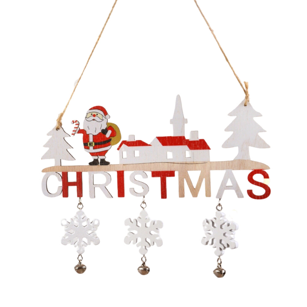 Gnome Santa Claus Wooden Hanging Ornament