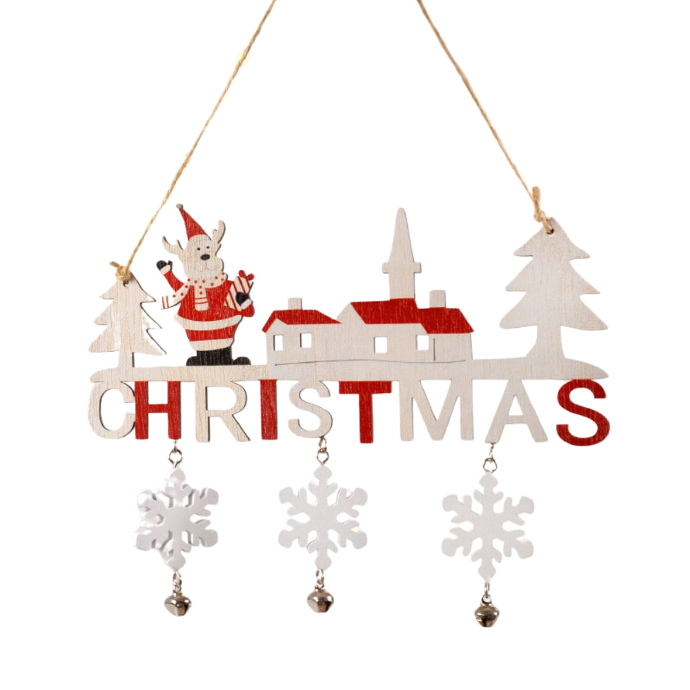 Gnome Santa Claus Wooden Hanging Ornament