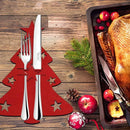 Christmas Cutlery Holder Knife and Fork Pocket Bag Cutlery Cover Star Tree Elk Table Decoration
