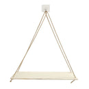 Wooden Swing Hanging Hemp Rope Wall Shelve Mounted Floating Plant Flower Pot