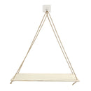 Wooden Swing Hanging Hemp Rope Wall Shelve Mounted Floating Plant Flower Pot