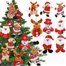 12 PCS Christmas Plush Doll Ornaments Santa Claus Snowman Xmas Tree Hanging Pendants