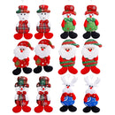 12 PCS Christmas Plush Doll Ornaments Santa Claus Snowman Xmas Tree Hanging Pendants