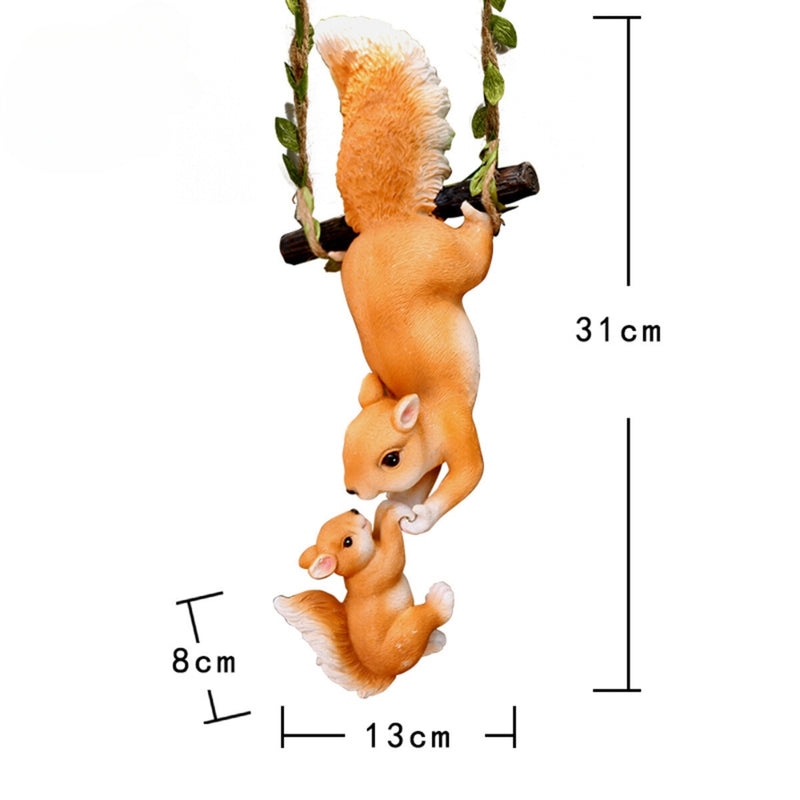 Creative Climbing Rope Squirrel Figurine Perfect for Garden and Outdoor Decoration