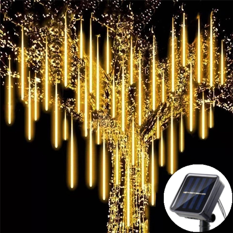 Solar LED Meteor Shower Rain Lights Holiday String Lights Waterproof Garden Light