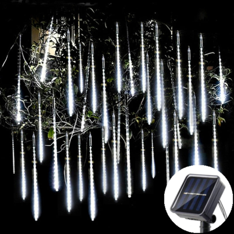 Solar LED Meteor Shower Rain Lights Holiday String Lights Waterproof Garden Light