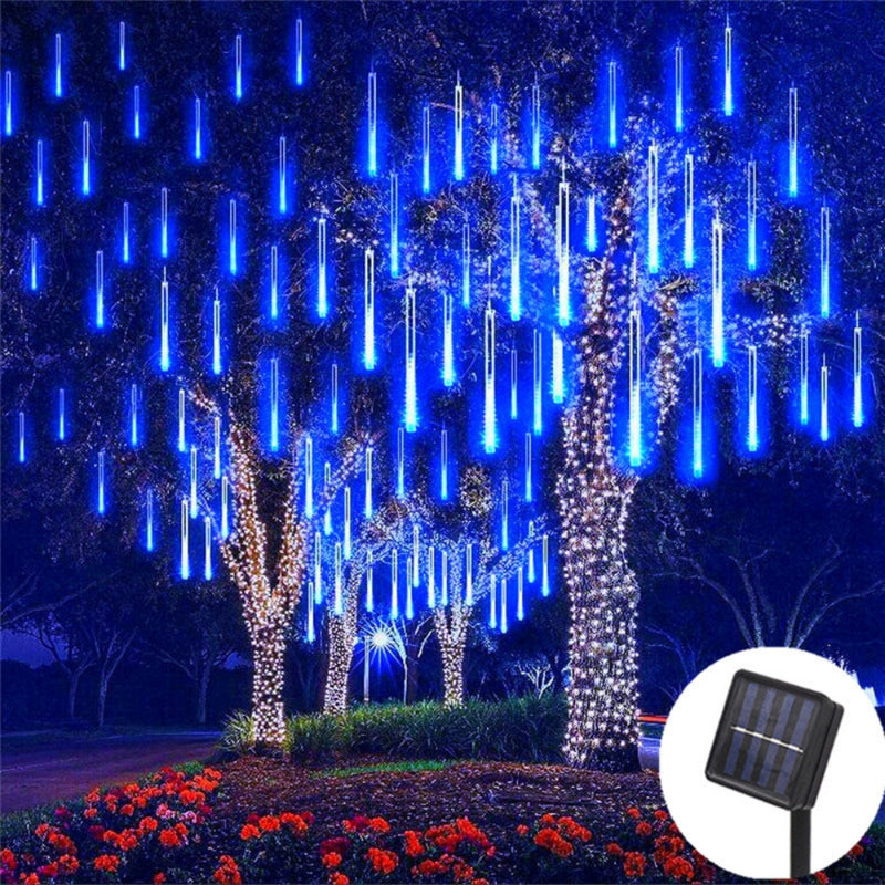 Solar LED Meteor Shower Rain Lights Holiday String Lights Waterproof Garden Light