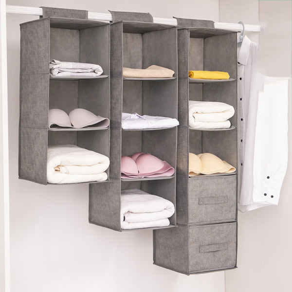 Portable Wardrobe Hanging Storage Bag Interlayer Drawer Type Clothes Hangers Holder Hanging Closet Organizer