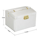 Multi Functional Three Layer Leather Drawer Style Jewelry Box Earrings Earrings Lock Jewelry Box