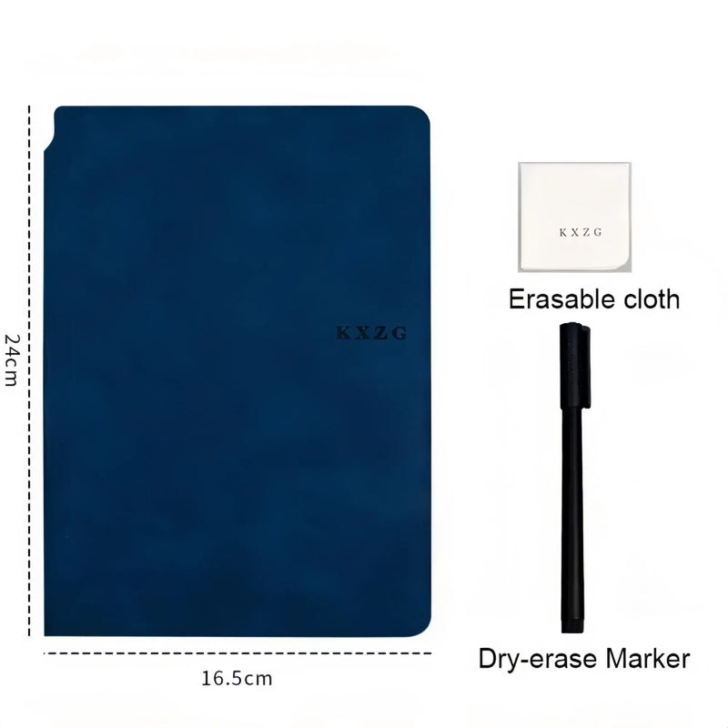 Reusable Whiteboard Notebook Set with Pen, Cloth, and Planner