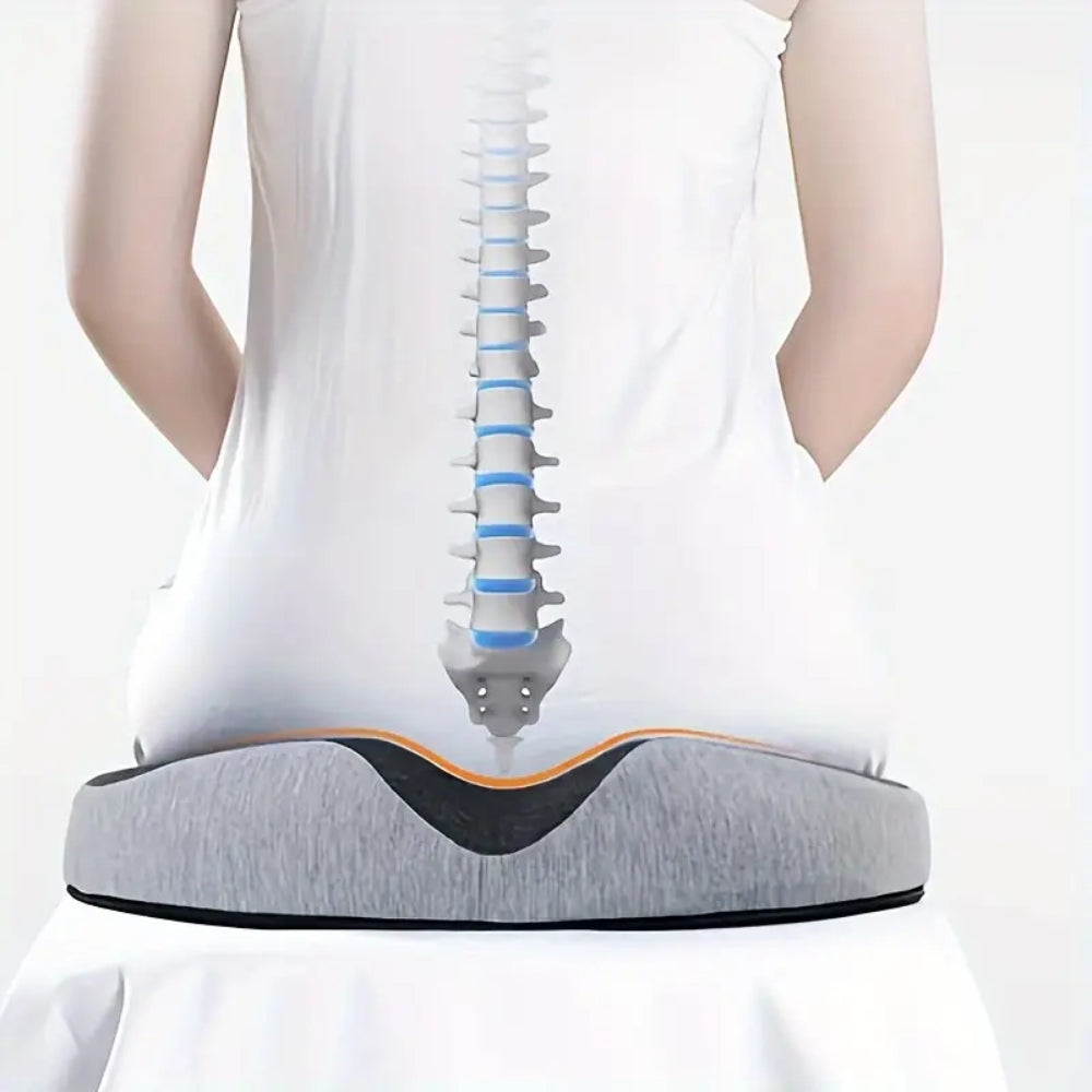 Memory Foam Seat Cushion for Hemorrhoids Ergonomic Chair Support Pad for Office Long Sitting