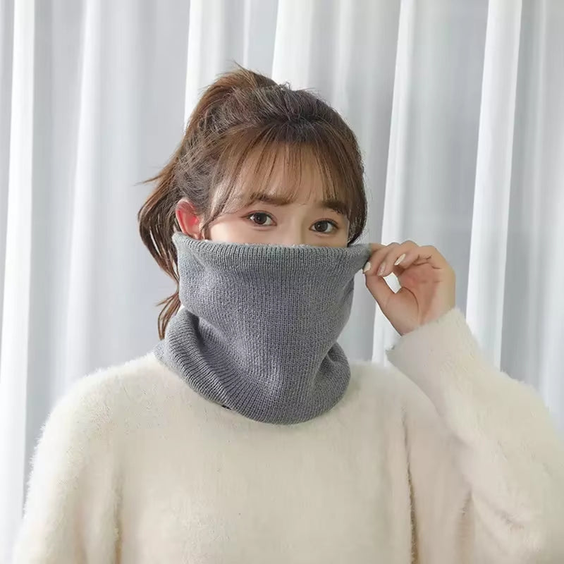 Fashion Soft Knitted Neck Warmer Scarf Women Men Face Cover Winter