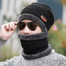 Winter Knit Beanie Hat Neck Warmer Gloves Set