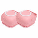 Dog Bathing Brush Pet Massage Brush Shampoo Dispenser Soft Silicone Brush