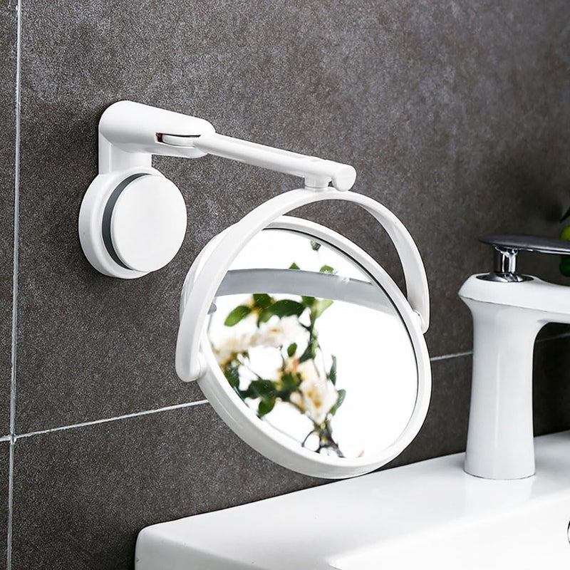 Folding Round Makeup Mirror Wall Mounted Rotating Double Sided Mirror