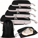 6 Set Compression Packing Travel Storage Bag Cubes Luggage Organizer