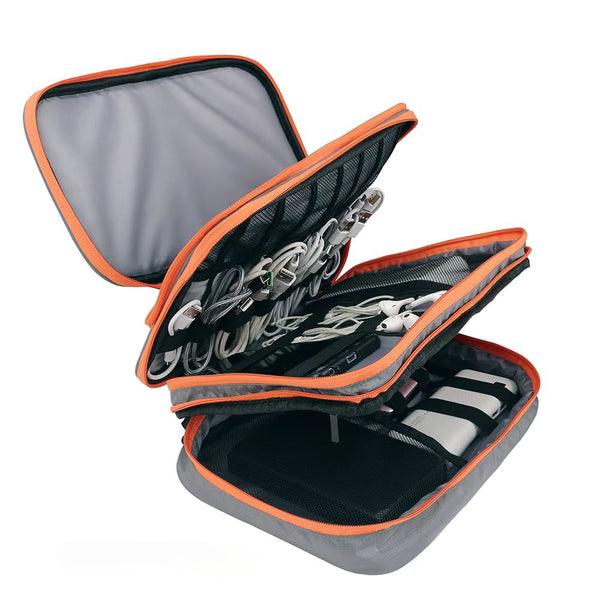 Large Capacity Electronic Accessories Organizer with iPad Pocket