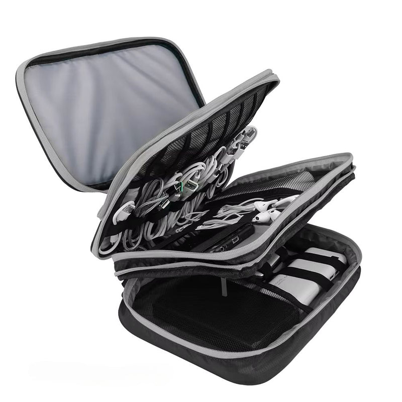 Large Capacity Electronic Accessories Organizer with iPad Pocket