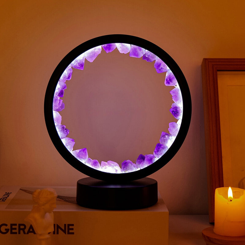 Led Crystal Lamp Room Decoration Natural Gemstone Amethyst Healing Stone
