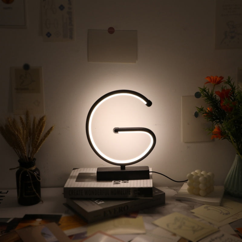 Creative G Shaped USB Lamp Bedroom Desktop Decorative Nightlight