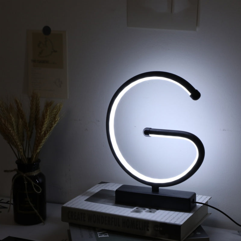 Creative G Shaped USB Lamp Bedroom Desktop Decorative Nightlight