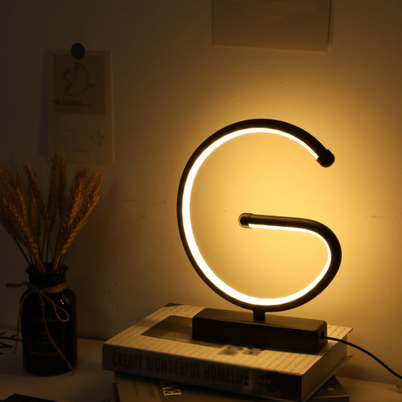 Creative G Shaped USB Lamp Bedroom Desktop Decorative Nightlight