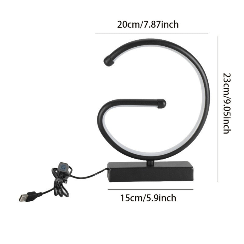 Creative G Shaped USB Lamp Bedroom Desktop Decorative Nightlight