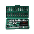 46Pcs Multi Purpose Tool Kit Set with Wrench Socket and Precision Screwdriver