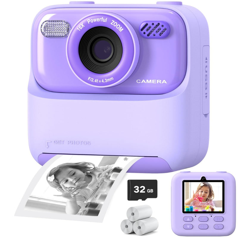 Kids Instant Camera 1080P HD Dual Lens Selfie Digital Camera