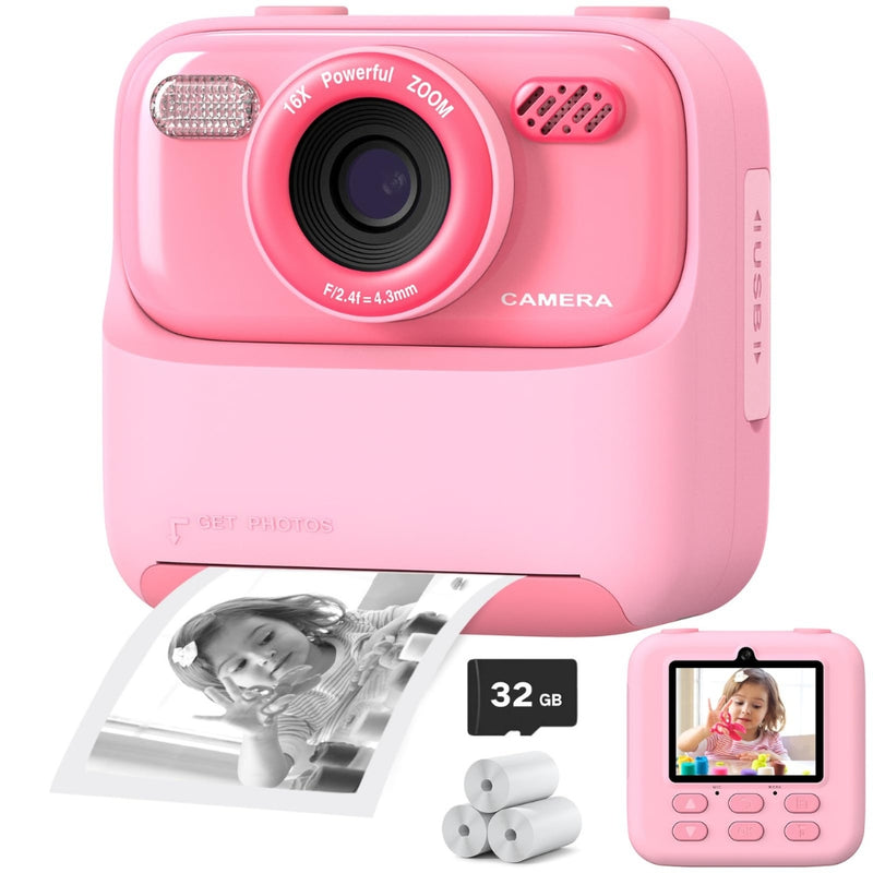 Kids Instant Camera 1080P HD Dual Lens Selfie Digital Camera