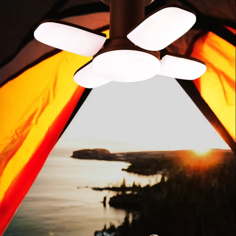 Rechargeable LED Camping Lantern With Folding LED Floodlight Portable Tent Light