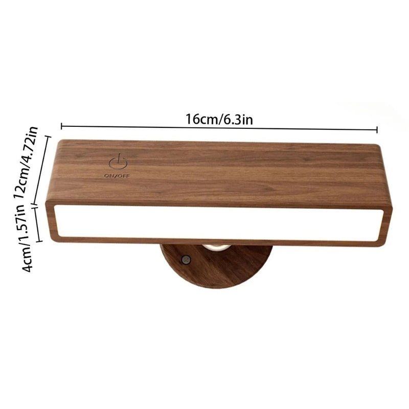 Nordic Wood Wall Lamp With 360 Rotate Dimmable Wall Sconce