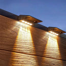 2 Pack Solar Wall Lights LED Solar Fence Outdoor Waterproof Lights