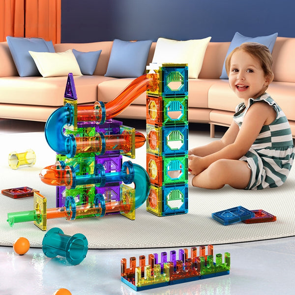 Light Magnetic Tiles Building Blocks for Kids 3D Clear Educational Building Toys