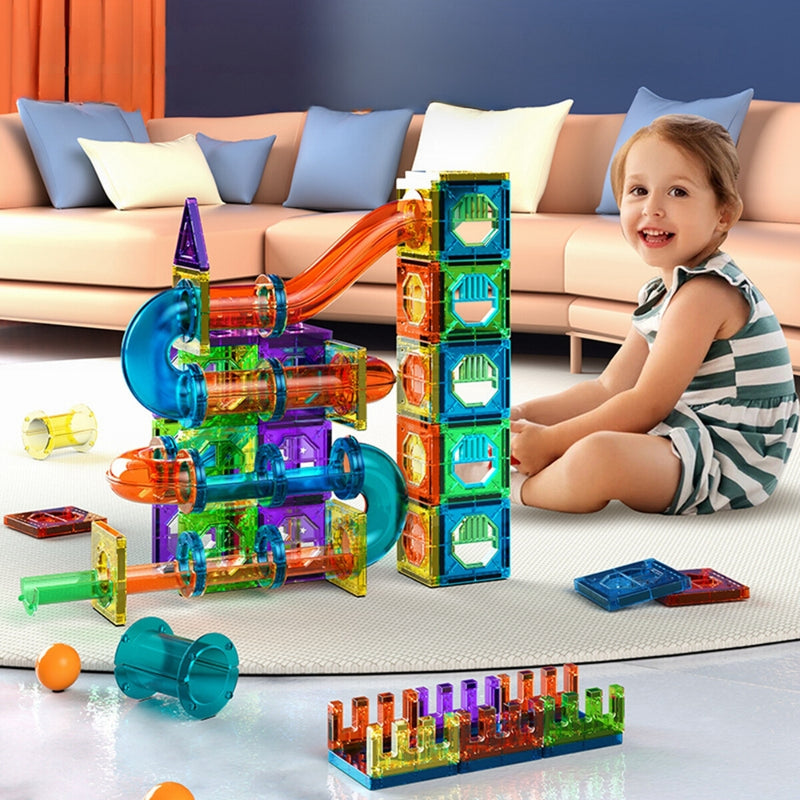Light Magnetic Tiles Building Blocks for Kids 3D Clear Educational Building Toys