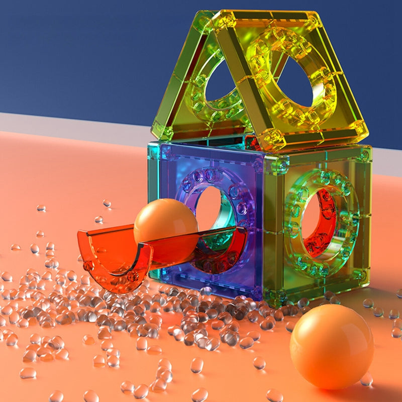 Light Magnetic Tiles Building Blocks for Kids 3D Clear Educational Building Toys