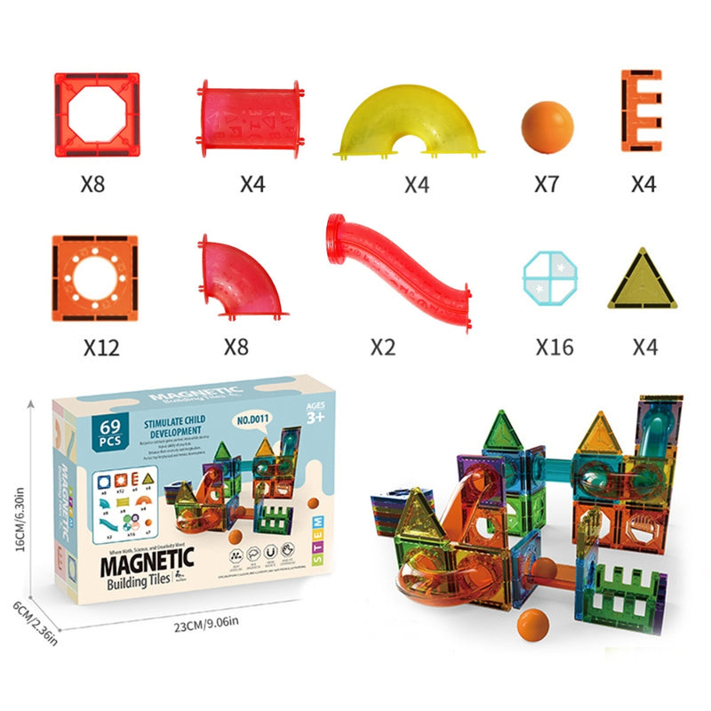 Light Magnetic Tiles Building Blocks for Kids 3D Clear Educational Building Toys