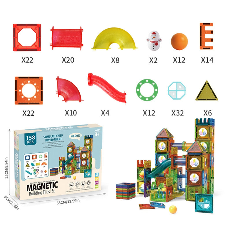 Light Magnetic Tiles Building Blocks for Kids 3D Clear Educational Building Toys