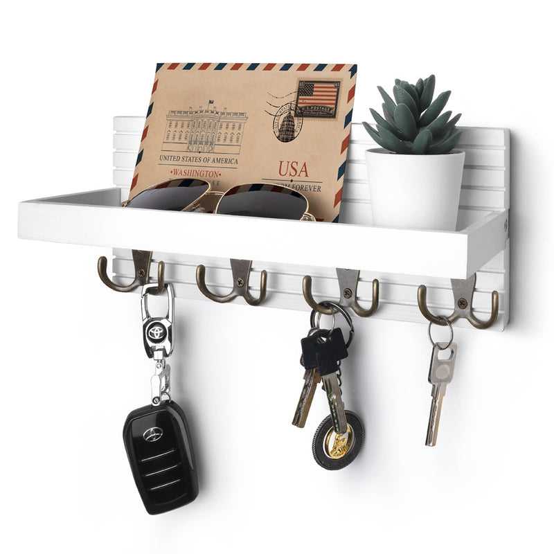 Wooden Key Holder for Entryway Decoration Wall Mounted Mail Organizer and Key Hanger