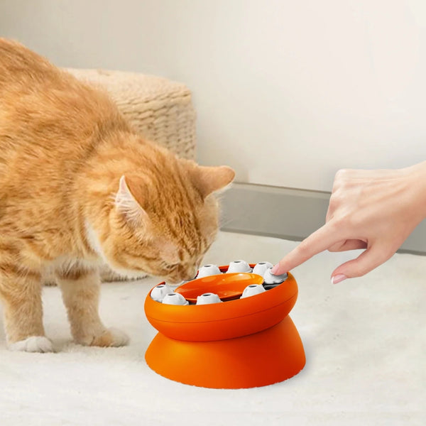 Slow Feeder Cat Bowl Cat Stomach Healthy Slanted Design Multifunction Pet Feed Bowl