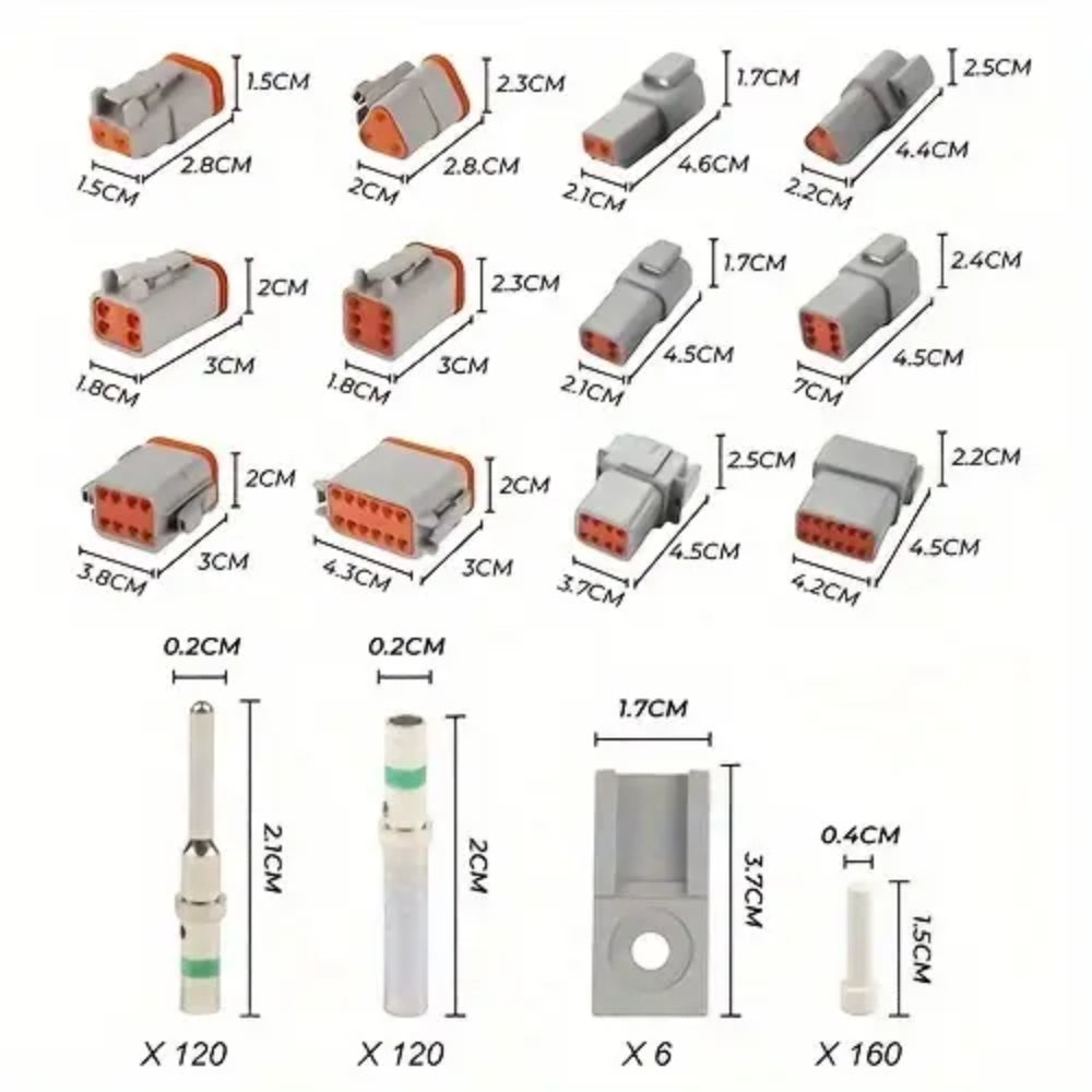 1600PC DT Connector Plug With Genuine Deutsch Crimp Tool Auto Marine