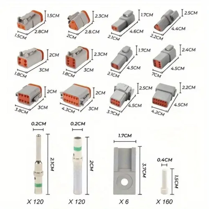 1600PC DT Connector Plug With Genuine Deutsch Crimp Tool Auto Marine