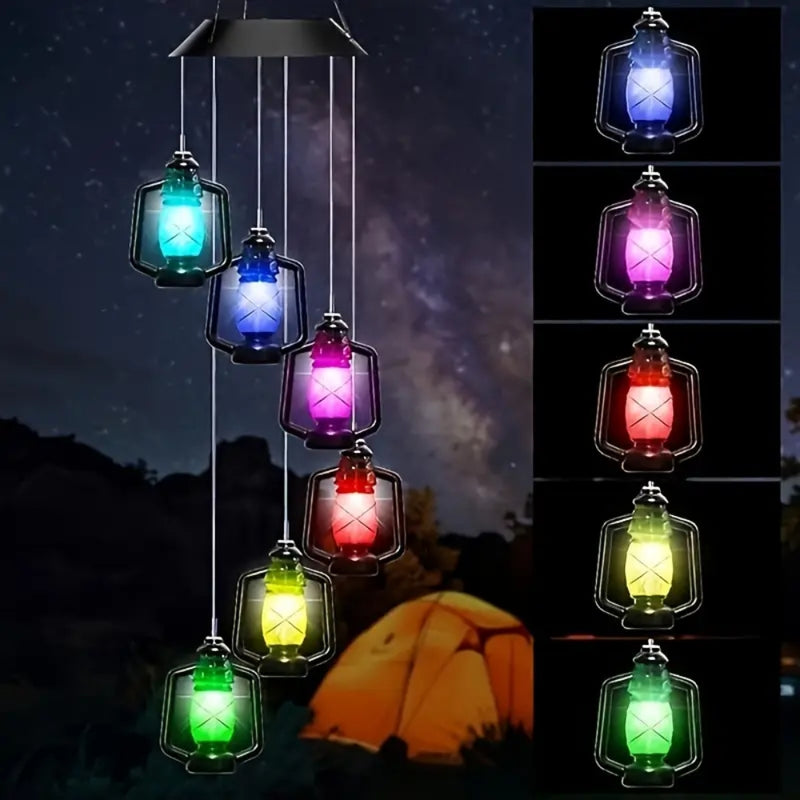 Solar Wind Chime Kerosene Lamp Retro Solar Courtyard Lamp