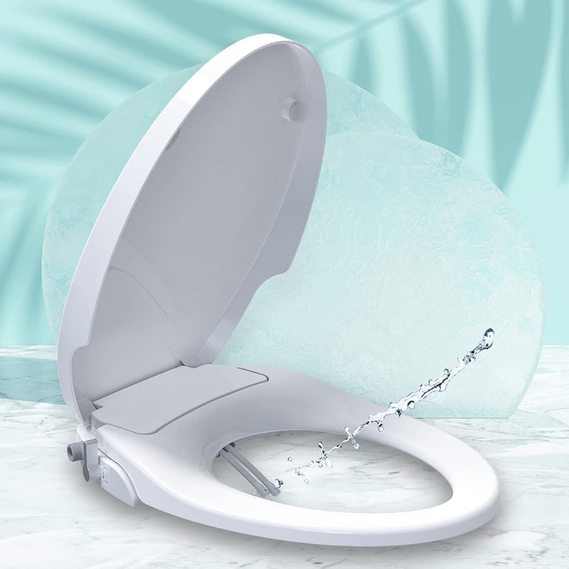 Non Electric Bidet Toilet Seat O Cover Bathroom Dual Nozzle Spray Water Wash