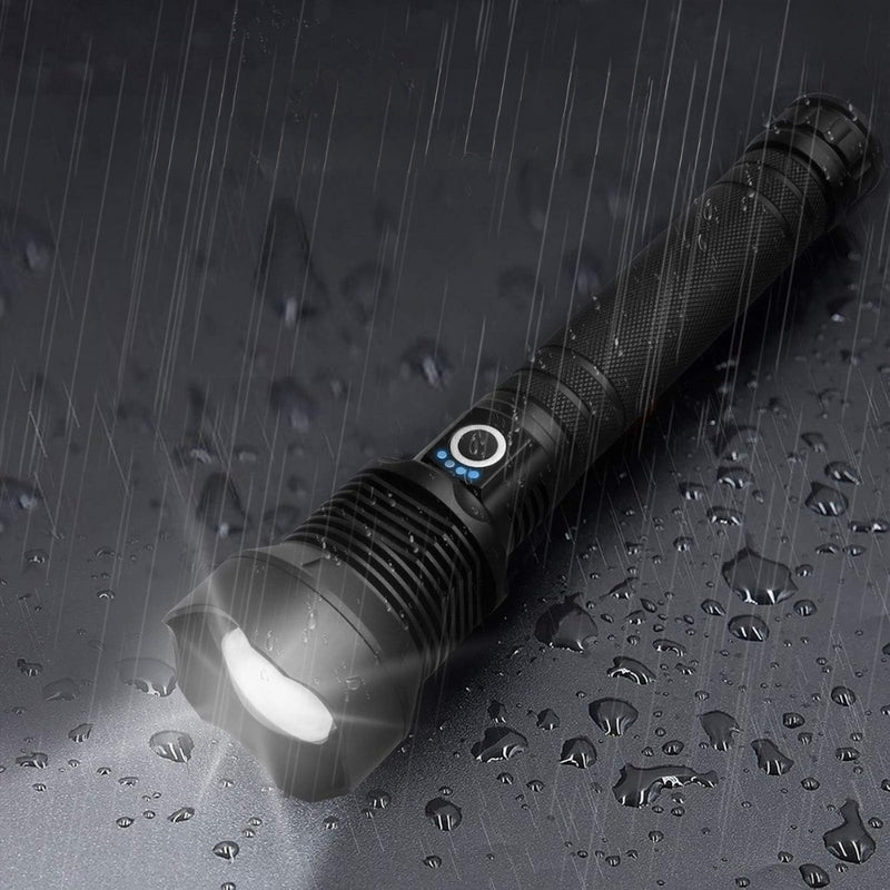 Ultra Bright LED Tactical Flashlight 3 Modes Zoom Torch USB Charging